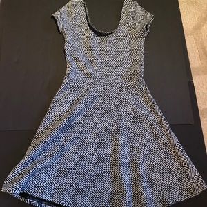 B&W fit and flare dress
